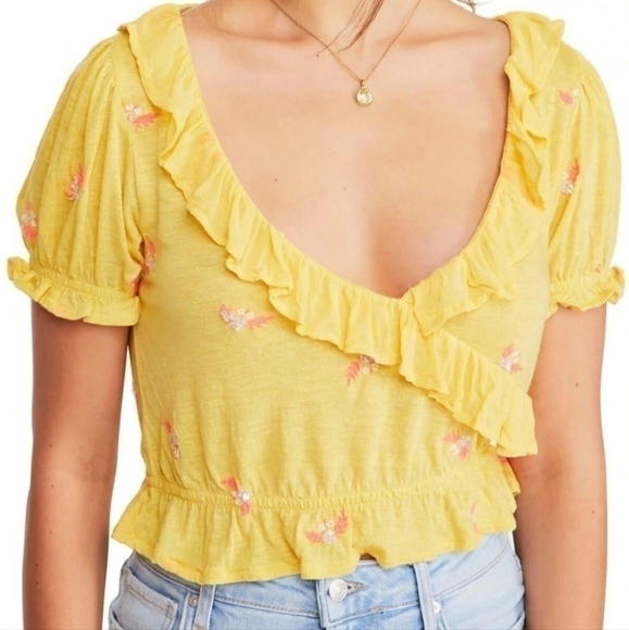 NEW $78 Free People Full Bloom Top Sun Drop Small - Picture 7 of 16